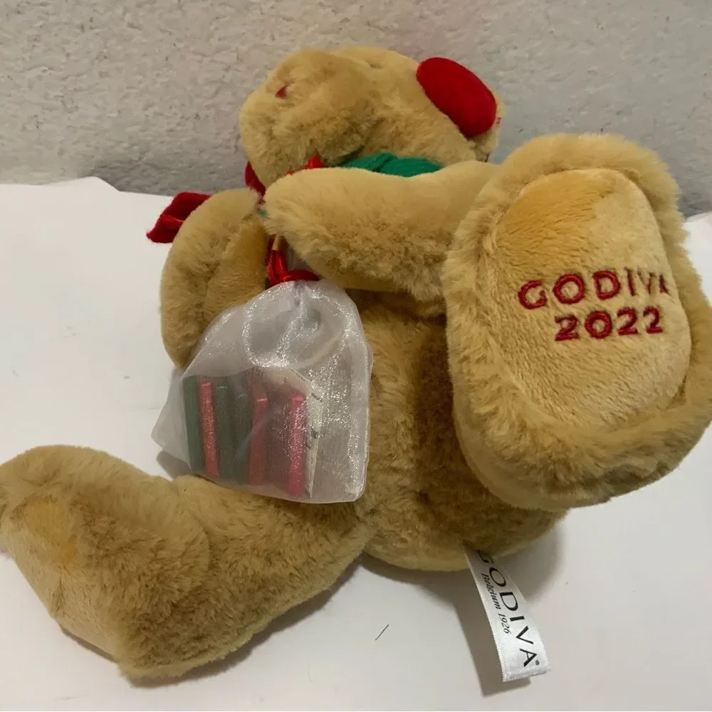 New NWT Godiva Teddy Bear Plush 2022 with Scarf